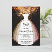 Invitation Élégant Confetti Chic, Robe, Fête des mariées (Debout devant)