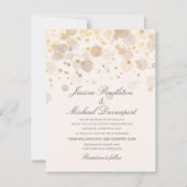 Invitation Élégant Confetti Gold Romantique Mariage Script (Devant)