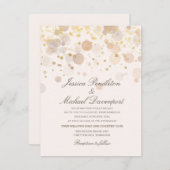Invitation Élégant Confetti Gold Romantique Mariage Script (Devant / Derrière)