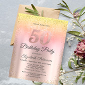 Invitation Élégant Confetti Ombre 50e anniversaire