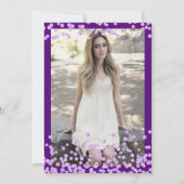 Invitation Élégant Confetti violet photo Sweet 16 (Dos)