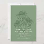 Invitation Élégant Conflower Botanical Sage Green Mariage (Devant)