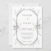 Invitation Élégant Confort Vert Lumière Mariage Capsule Flora (Devant)