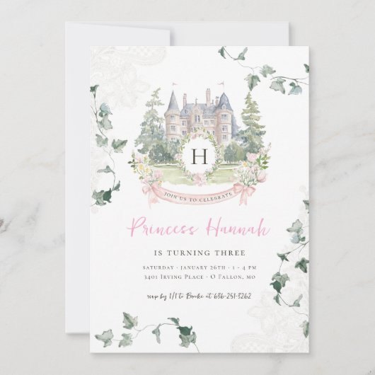 Invitation Élégant conte de fées | Princesse Anniversaire (Devant)