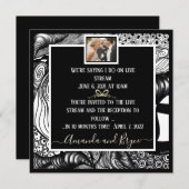 Invitation Élégant convid moderne live stream mariage (Devant / Derrière)