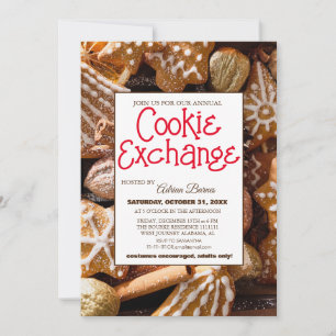 Invitation Élégant Cookie Exchange Party de Noël