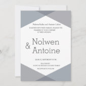 Invitation Elégant cool moderne lilas gris mariage géométriqu (Devant)