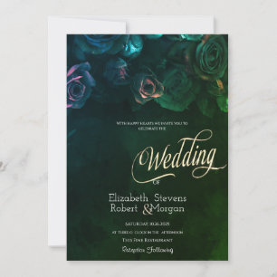Invitation Élégant Cool Rose Mariage gothique 