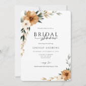 Invitation Elegant Copper & Earthy Botanical Bridal Shower (Devant)