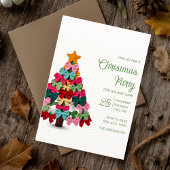 Invitation Elegant coquette bows christmas tree party