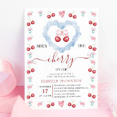 Invitation Elegant Coquette Cherry on Top Baby Shower