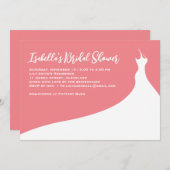 Invitation Elégant corail d'invitation de douche nuptiale (Devant / Derrière)