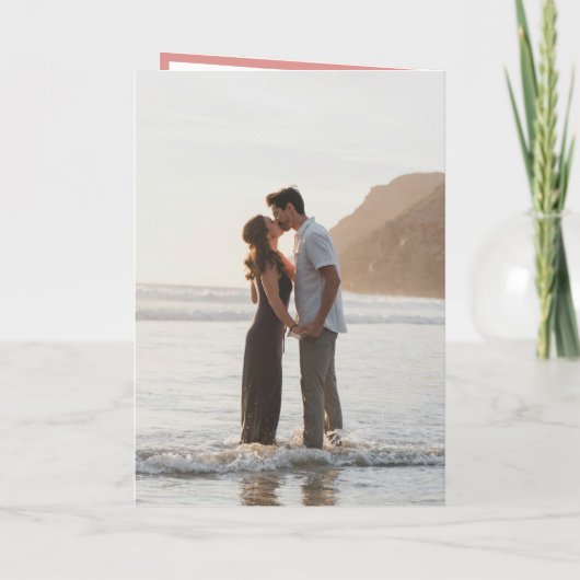 Invitation Élégant corail rose Monogramme Mariage moderne (Dos)