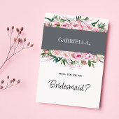 Invitation Elégant corail rose peony floral été Bridesmaid