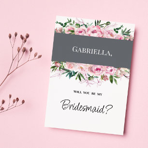 Invitation Elégant corail rose peony floral été Bridesmaid