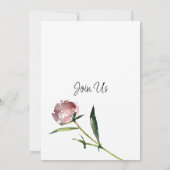 Invitation Elégant corail rose peony mariage d'été fleuri (Dos)