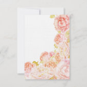 Invitation Elégant corail rose Secret Rose Garden Wedding Inv (Dos)