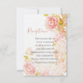 Invitation Elégant corail rose Secret Rose Jardin Mariage (Devant)