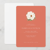 Invitation Elegant Coral Peony Floral (Devant / Derrière)