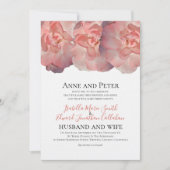 Invitation Élégant Coral Rose Rose Floral 2e Mariage (Devant)