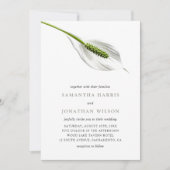 Invitation Elégant coton blanc Mariage Lily de paix (Devant)