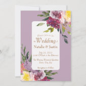 Invitation Elégant couleur brillant Loose Aquarelle Floral (Devant)