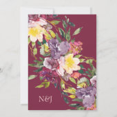 Invitation Elégant couleur brillant Loose Aquarelle Floral (Dos)