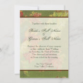 Invitation Elégant couleur riche Autumn Graphe Leaf Feuilles  (Dos)