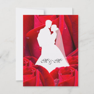 Invitation elegant couple red roses