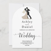 Invitation Élégant Couple romantique Noir & Blanc Chic Mariag (Devant)