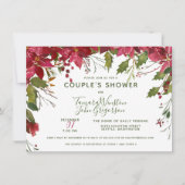 Invitation Élégant Couples de Noël Floral Personnalisé Douche (Devant)