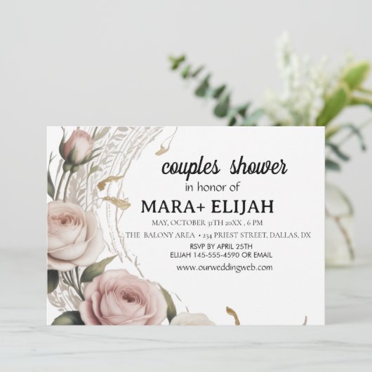 Invitation Elégant Couples Douche (Debout devant)