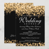 Invitation Élégant Couples Douche Gold Lumières (Devant / Derrière)