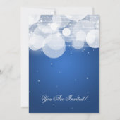 Invitation Elégant Couples Douche Lumineuse & Étincelle Bleu (Dos)