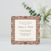 Invitation Elégant Couples Douche Vintage Baroque Blush Gold (Debout devant)