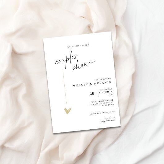 Invitation Elegant Couples Shower Calligraphy Typo Wedding
