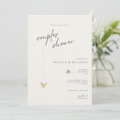 Invitation Elegant Couples Shower Calligraphy Typo Wedding  (Debout devant)