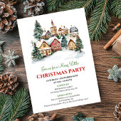 Invitation Elegant cozy holiday scene Christmas dinner invite