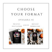 Invitation Elégant crâne gothique floral Halloween