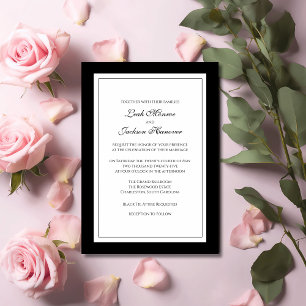 Invitation Élégant Cravate noire Mariage officiel