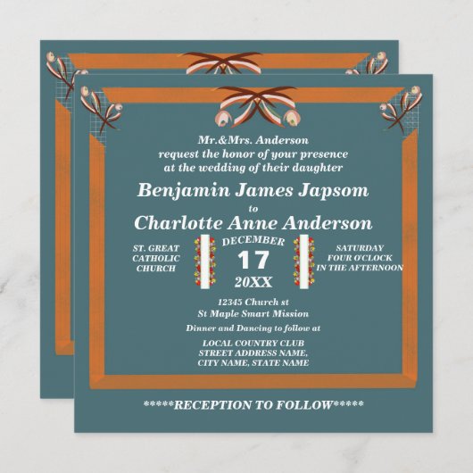 Invitation Élégant Cravate simple Bow Mariage Customisé (Devant / Derrière)