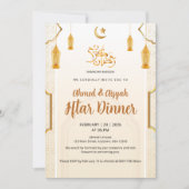 Invitation Elegant Cream and Gold Islamic Pattern Iftar (Devant)