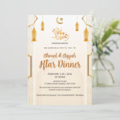 Invitation Elegant Cream and Gold Islamic Pattern Iftar (Debout devant)