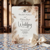 Invitation Elegant Cream Boho Rose Rustic Wedding