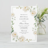 Invitation Elegant Cream Peony Rose Garden Bridal Shower (Debout devant)