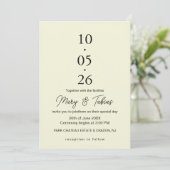 Invitation Elegant Creamy White Minimalist Wedding (Debout devant)