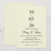 Invitation Elegant Creamy White Minimalist Wedding (Devant / Derrière)