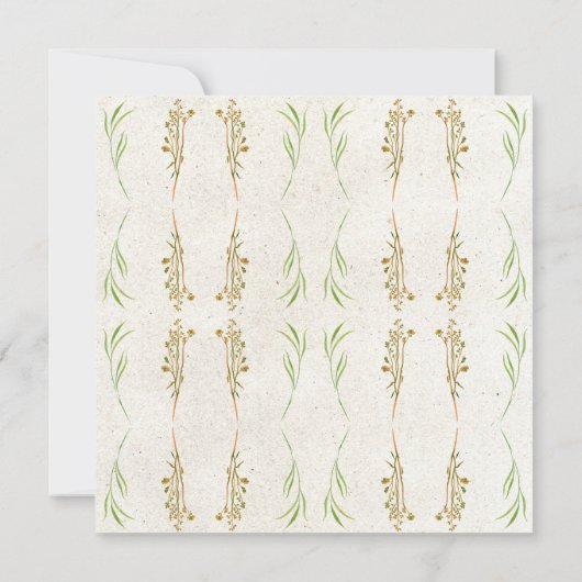 Invitation Élégant Crème Neutre Vert Rustique Enregistrer La (Dos)