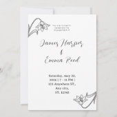 Invitation élégant crémeux moderne photo floral (Dos)