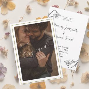 Invitation élégant crémeux moderne photo floral